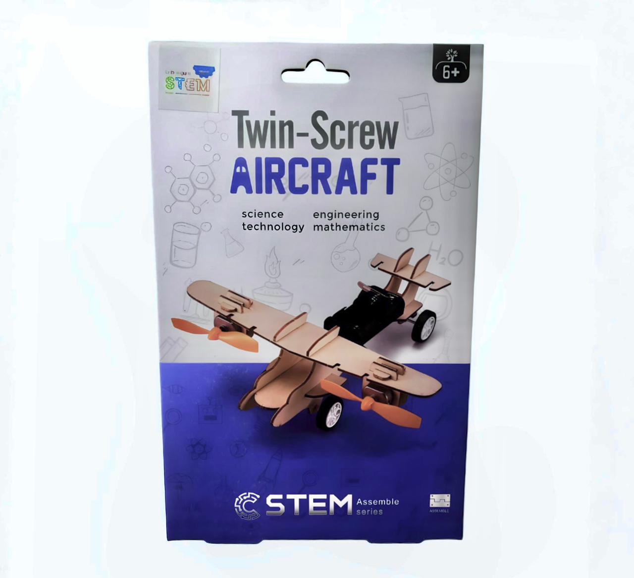Wood STEM Twin-Screw Aircraft